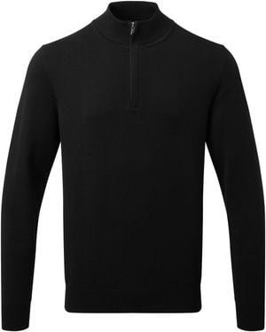 Asquith & Fox Cotton Blend Zip Sweatshirt - Black