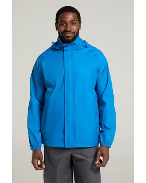 Mountain Warehouse 'Pakka Ii' Waterproof Packable Breathable Hooded Full Zip Jacket - Blue