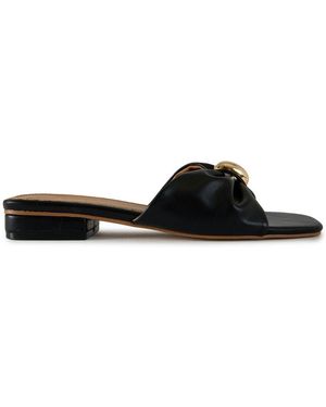 V.Gan February Trim Slide Sandals - Black
