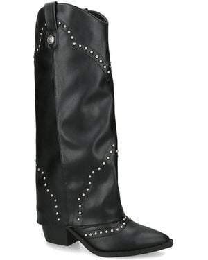 Steve Madden Leather Streamline 001 Boots - Black