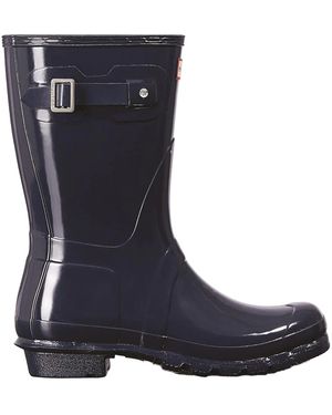 HUNTER Ladies Original Short Wellington Boots - Blue