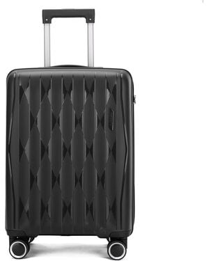 Infinity Leather Robust Hard Shell Cabin Suitcase Tsa Luggage Suitable For Easyjet, Ryanair, Wizzair Hardshell - Black