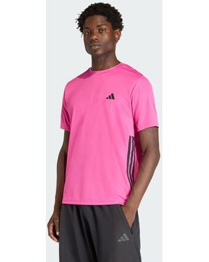 adidas Workout Essentials Base 3-Stripes T-Shirt - Pink
