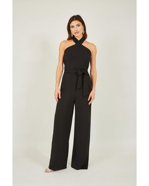 Mela London Cross Over Halter Neck Jumpsuit - White