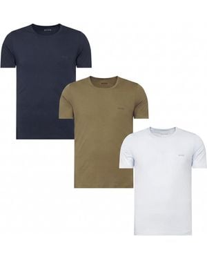BOSS Pack Of 3 Short Sleeve Undershirts 50532470 - Blue