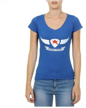 Andrew Charles by Andy Hilfiger T-Shirt Short Sleeves V-Neck Tapiwa - Blue