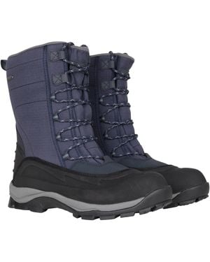 Mountain Warehouse 'Park' Snow Boots Sherpa Lined Proof Winter Shoes Textile - Blue