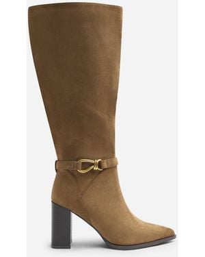 Where's That From Wheres Winona Wide Fit Knot Trim Detail Knee High Boots - Brown