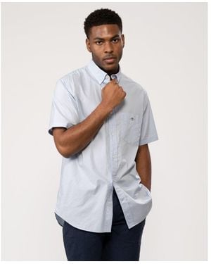 GANT Regular Fit Short Sleeve Poplin Shirt - White
