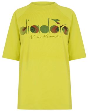 Diadora Flowers Crew Neck Short Sleeve T-Shirt - Yellow