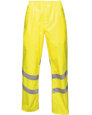 Regatta Hi Vis Pro Packaway Waterproof Work Trousers - Yellow