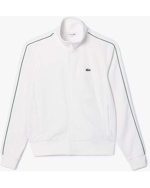Lacoste Paris Piqué Track Jacket Met Rits In Crème - Wit