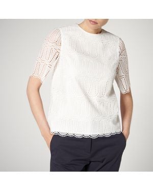 LK Bennett Milia Woven Top, Cotton - White