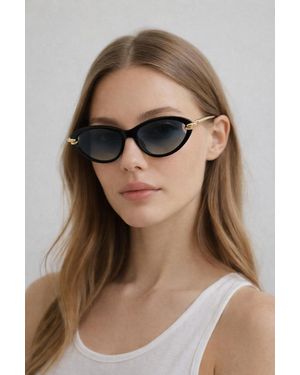 SVNX Bold Oval Angular Sunglasses - Brown