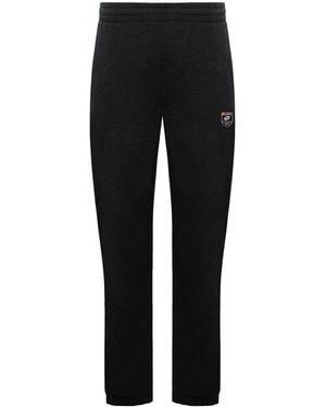 Lotto Leggenda N Contrast Cuffed Track Trousers Cotton - Black