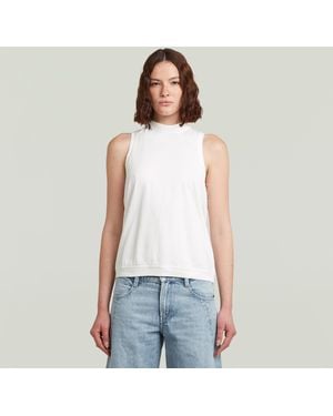 G-Star Open Back Knit Tanktop - White
