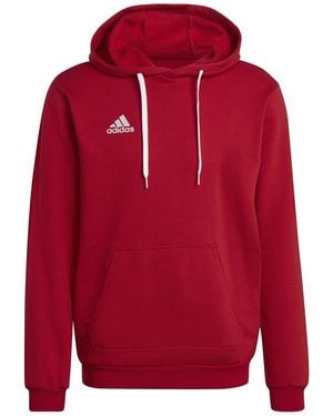 adidas Hooded Neck Long Sleeve Kangaroo Pocket Sweatshirt - Red