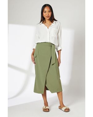 PRINCIPLES Utility Belted Skirt - Green