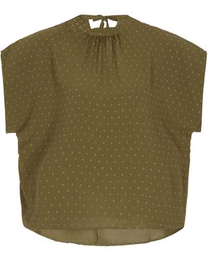 Usha Grote Maat Blouse Dames Mos Groen