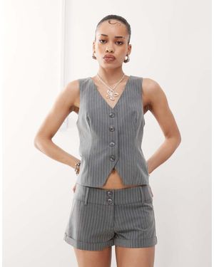 Motel Luno Button Front Waistcoat Co-Ord - Grey