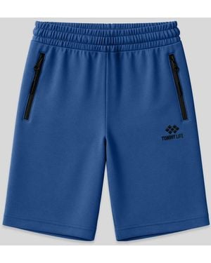 TOMMY LIFE Regular-Fit Knit Sweat Shorts - Blue