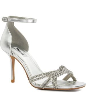 Dune Militant Embellished Ankle Strap Heeled Sandals - Metallic