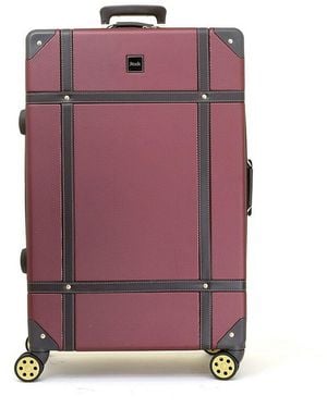 Infinity Leather Hard Shell Luggage Suitcase Trunk Cabin Travel Bags - Purple
