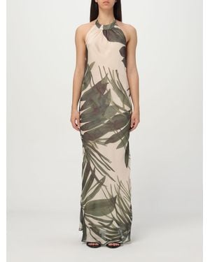 Hanita Halterneck Maxi Jurk Met Bloemenprint - Wit