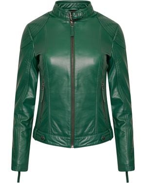Elle Anette Leather Jacket Forest - Green