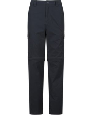 Mountain Warehouse 'Delta' Cargo Zip-Off Trousers Quick Dry Convertible Hiking Trousers Shorts Polyamide - Blue
