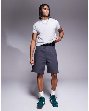 ASOS Mid Length Poplin Cargo Shorts - Blue