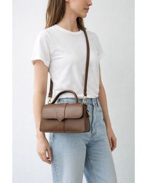 SVNX Small Crossbody Hard Top Handle Bag - White