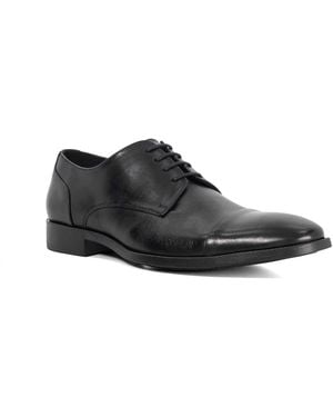 Dune Suffix Leather Toe Cap Lace Up Derby - Black