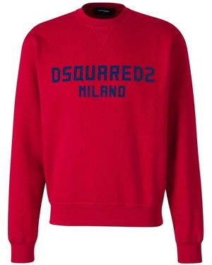 DSquared² Cool Fit Milano Trui Met Ronde Hals - Rood