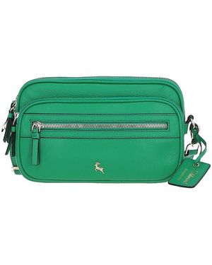 Ashwood Leather 'Sogno Di Cuoio' Compact Twin Zip Crossbody Bag - Green