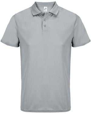 Sol's Adult Pitcher Recycled Polo Shirt (Pure) - Grey