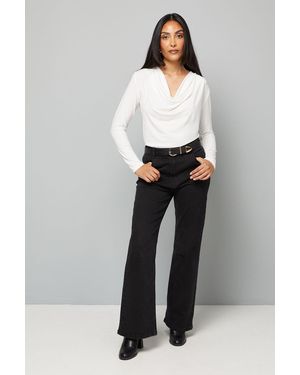 Wallis Petite Jersey Cowl Back Top - Grey