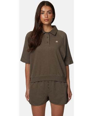 Good For Nothing Monogram Collection Short Sleeve Sweatshirt - Brown