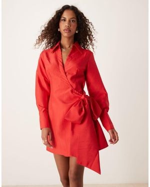 Ghospell Taffeta Mini Dress - Red