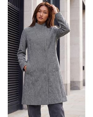 Roman Funnel Neck Coat - Grey