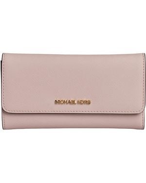Michael Kors Jet Set Travel 35S8Gtvf7L Long Leather Wallet For - Pink