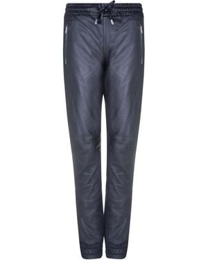 Infinity Leather Nappa Trousers Joggers - Blue