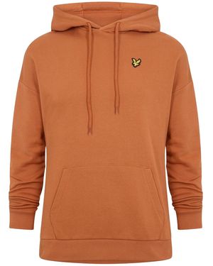 Lyle & Scott Relaxed Fit Crop Hoodie (Roestige Sinaasappel) - Oranje
