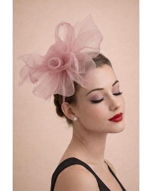SVNX Folded Bow Fascinator With Tipped Feathers - Natural
