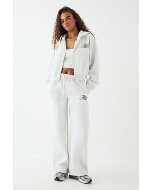 DSGN Studio Petite Contrast Script Straight Leg Jogger - White