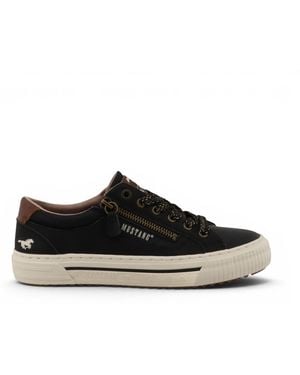 Mustang Faux Leather Trainer Trainer Casual Shoes - Black