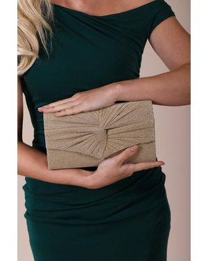 SVNX Ruched Bow Clutch Bag - Green