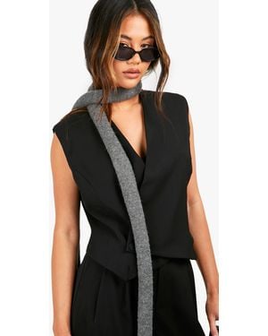 Boohoo Asymmetric Button Front Waistcoat - Black