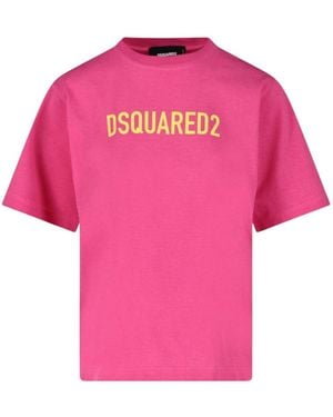 DSquared² Eco Dyed Easy Hot T-Shirt Cotton - Pink