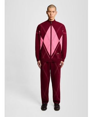 Lyle & Scott Argyle Knitted Track Trousers - Red